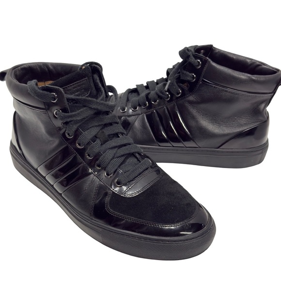 Bally Men’s Hervey/230 Black Leather High Top Sneaker Size 8.5